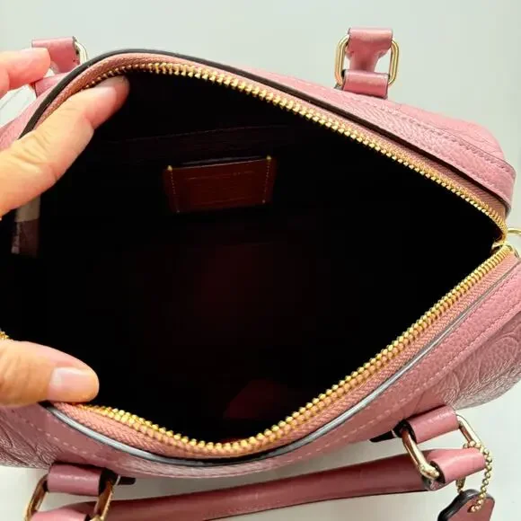 Coach Rowan Satchel Bag In Signature Leather CCD50 Peony